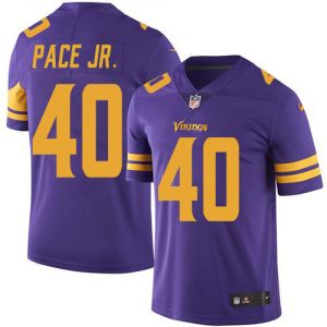 replica Vikings #40 Ivan Pace Jr. Purple Youth Stitched NFL Limited Rush Jersey