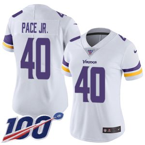 vikings #40 ivan pace jr. white women's stitched nfl 100th season vapor untouchable limited cheap jersey