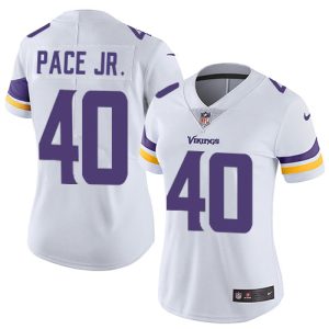 vikings #40 ivan pace jr. white women's stitched nfl vapor untouchable limited youth jersey