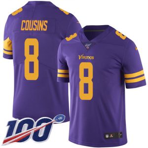 cheap Vikings #8 Kirk Cousins Purple Men's Stitched NFL Limited Rush 100th Season Jersey