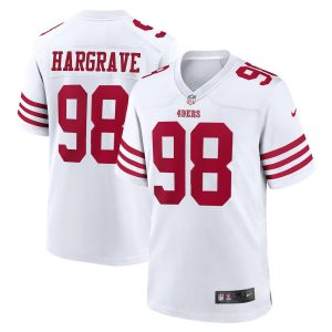 San Francisco 49ers #98 Javon Hargrave Men's 2022 Player Game Jersey - White